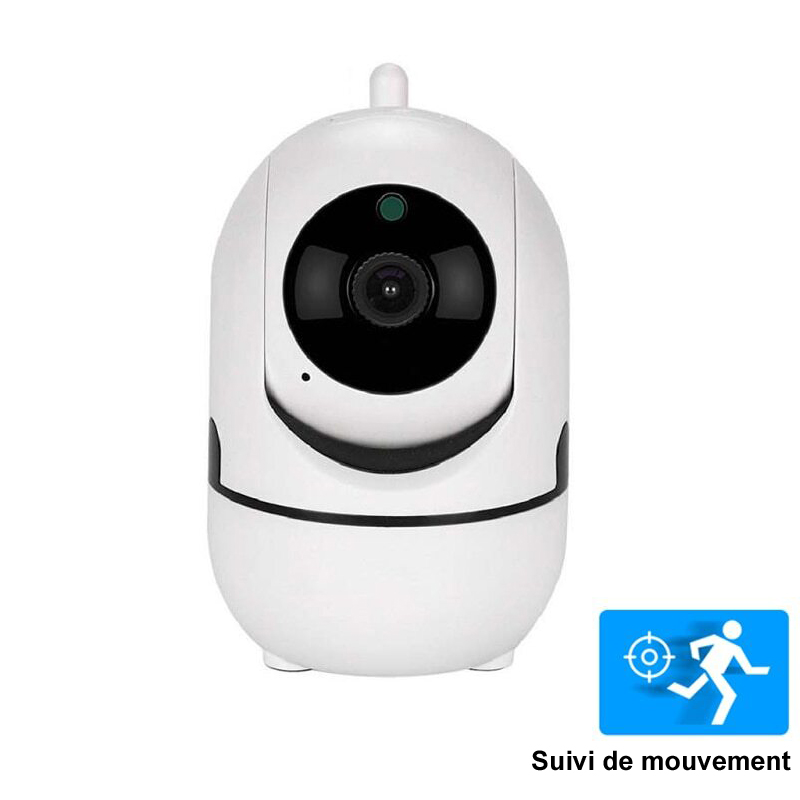 Caméra de surveillance intérieure sans fil avec rotation  panoramique/inclinaison,alarme et audio bidirectionnel pour la sécurité  domestique - Prise AU